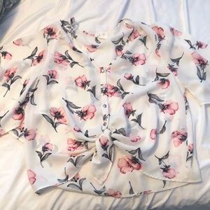 Flowered button up